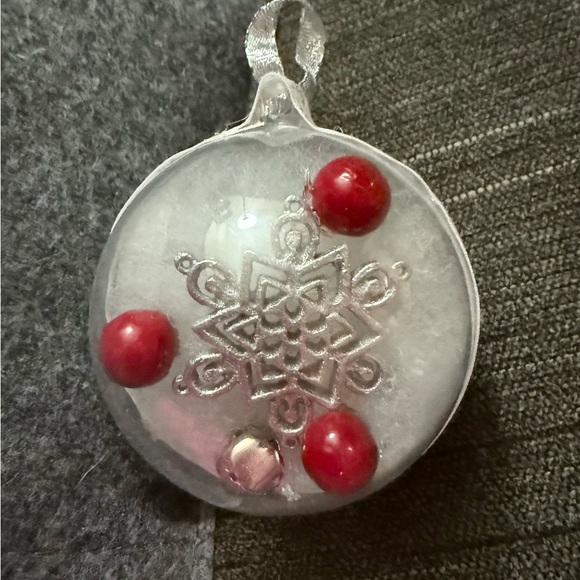 Festive Silver and Red Ornament - Picture 1 of 1